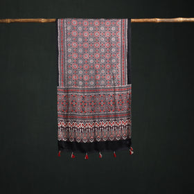 Modal Silk Ajrakh Hand Block Print Natural Dyed Stole 30