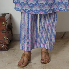 Blue - Sanganeri Block Printed Cotton Kurta with Palazzo Set 08