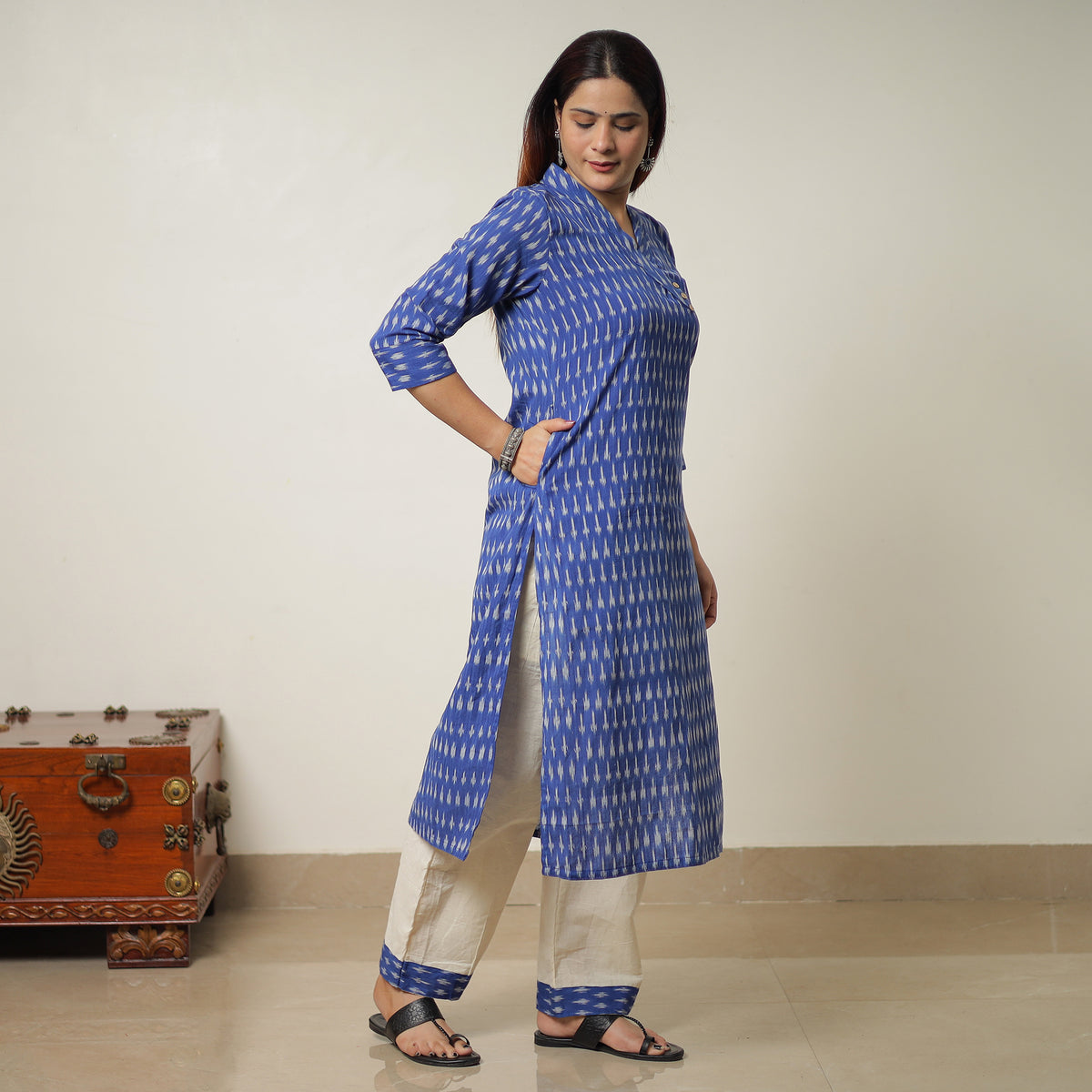 Pochampally Ikat Kurta Set 