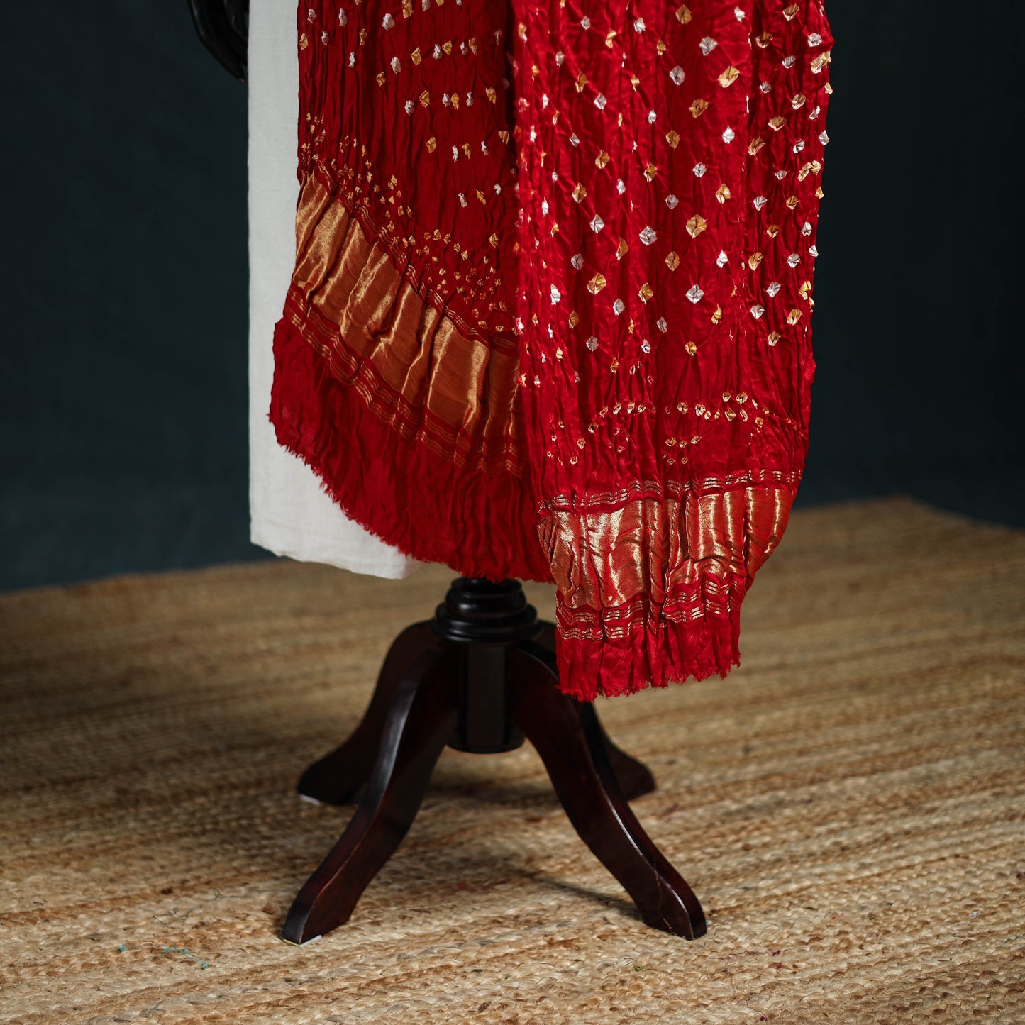 Kutch Lagdi Patta Border Modal Silk Bandhani Dupatta 07