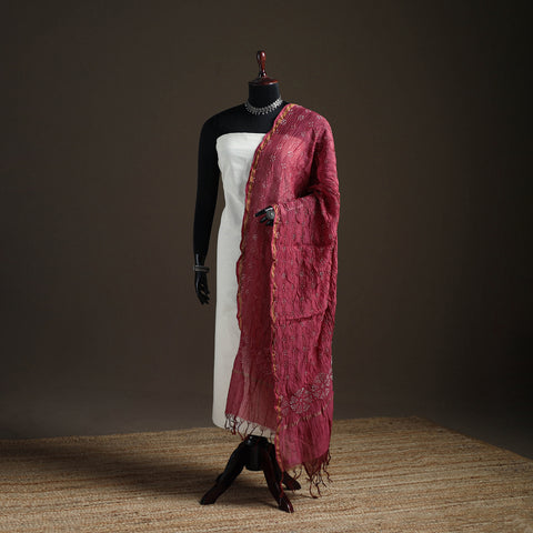 Kutch Bandhani Dupatta in Chanderi Silk 02