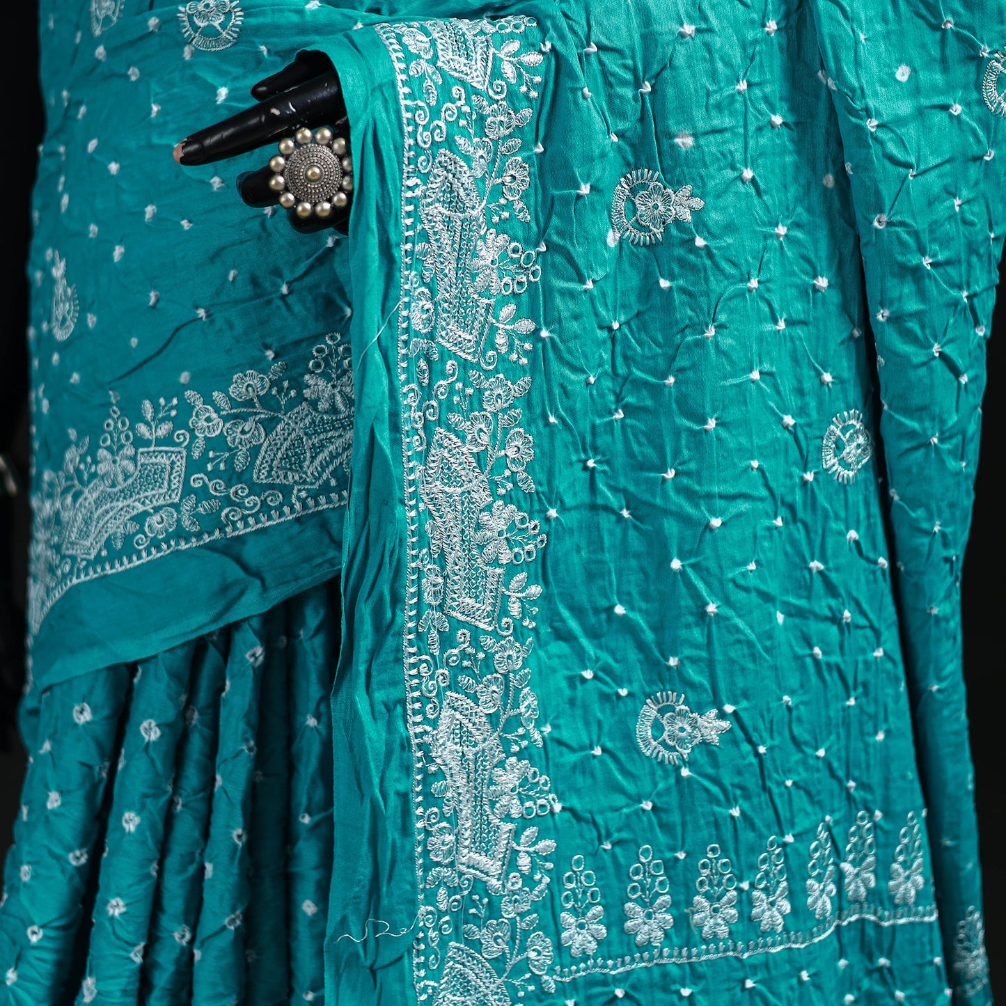 Kutch Bandhani Tie-Dye Cotton Saree 01