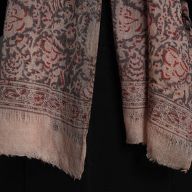 Black - pedana kalamkari wool stole 13 - handcrafted