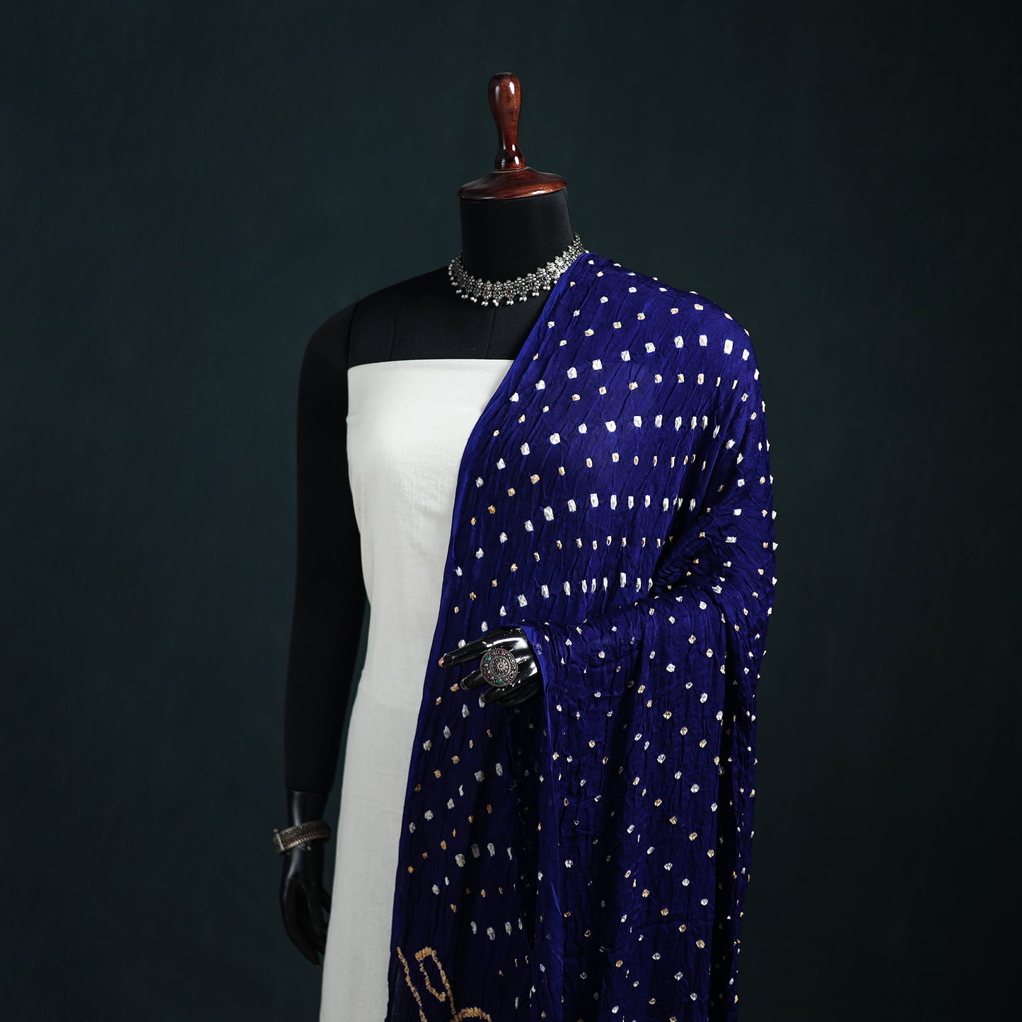 Kutch Lagdi Patta Border Modal Silk Bandhani Dupatta 08