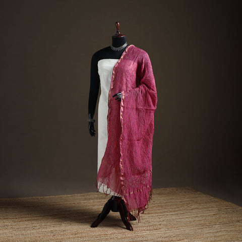Kutch Bandhani Dupatta in Chanderi Silk 03