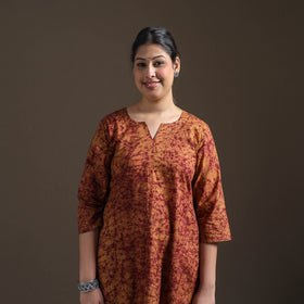 Hand Batik Print Cotton A-Line Kurta with Palazzo Set for women 04