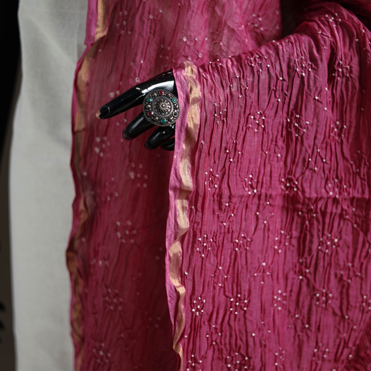 Kutch Bandhani Dupatta in Chanderi Silk 03