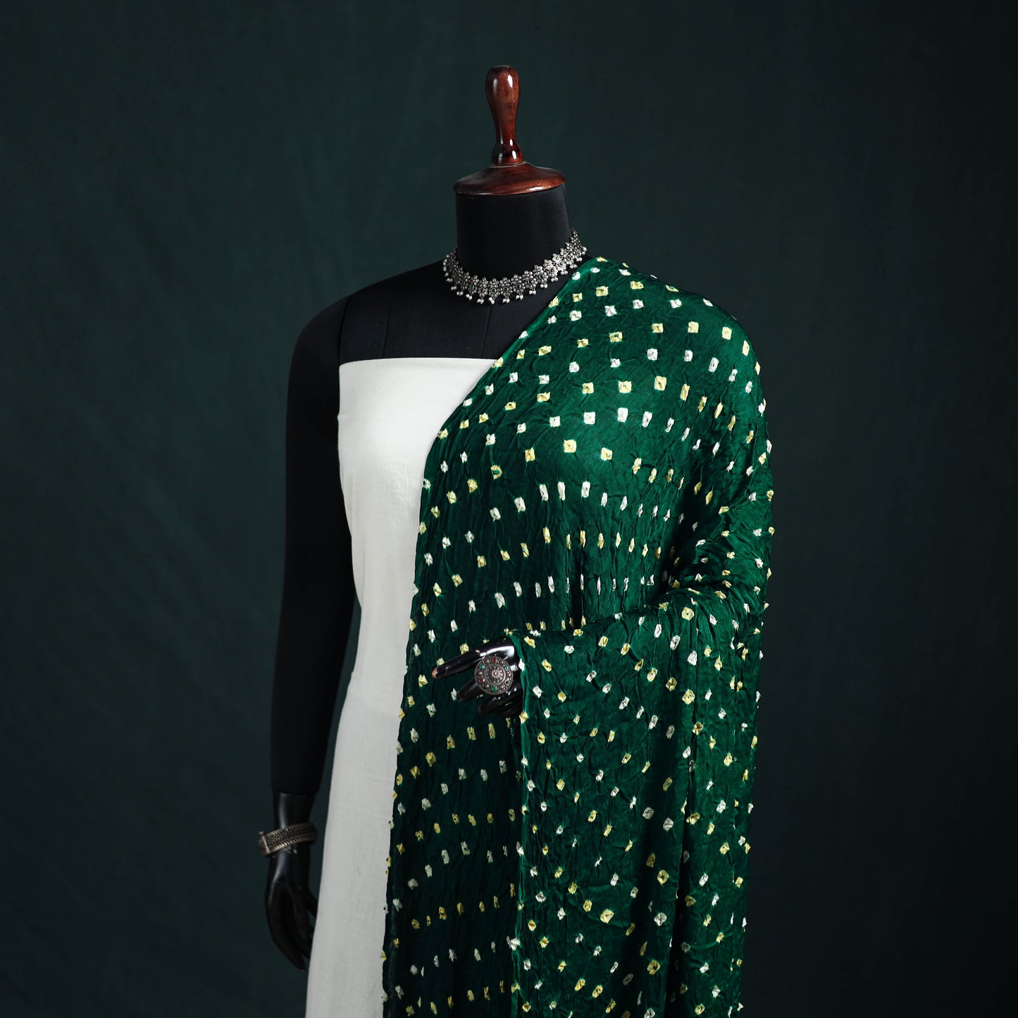 Kutch Lagdi Patta Border Modal Silk Bandhani Dupatta 09