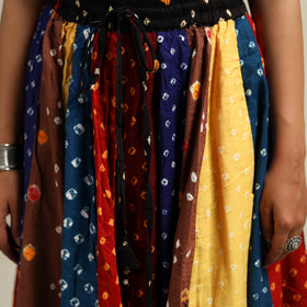 Multicolor - Bandhani Tie-Dye Patchwork Cotton Short Skirt 58