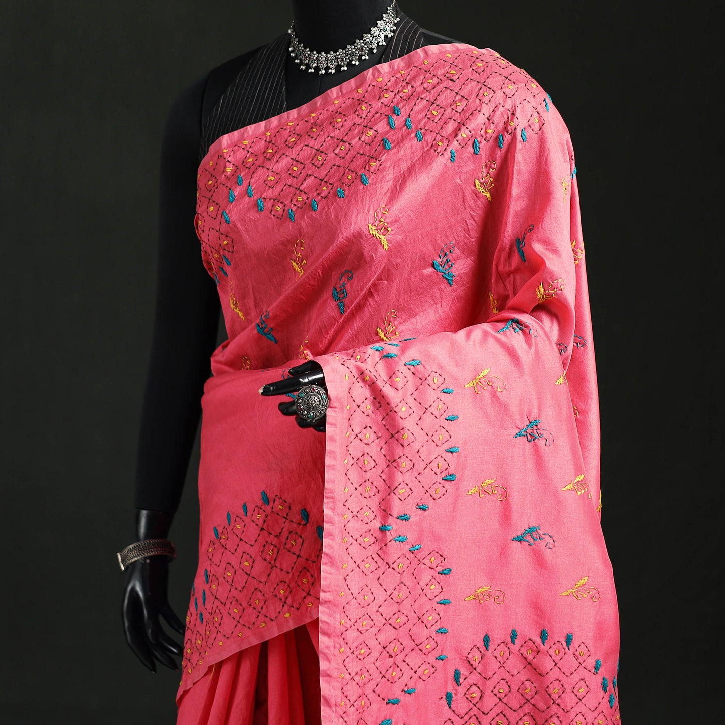 Hand Embroidered Silk Saree 35
