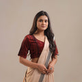Velvet Natural Dyed Red Ajrakh Print Blouse 