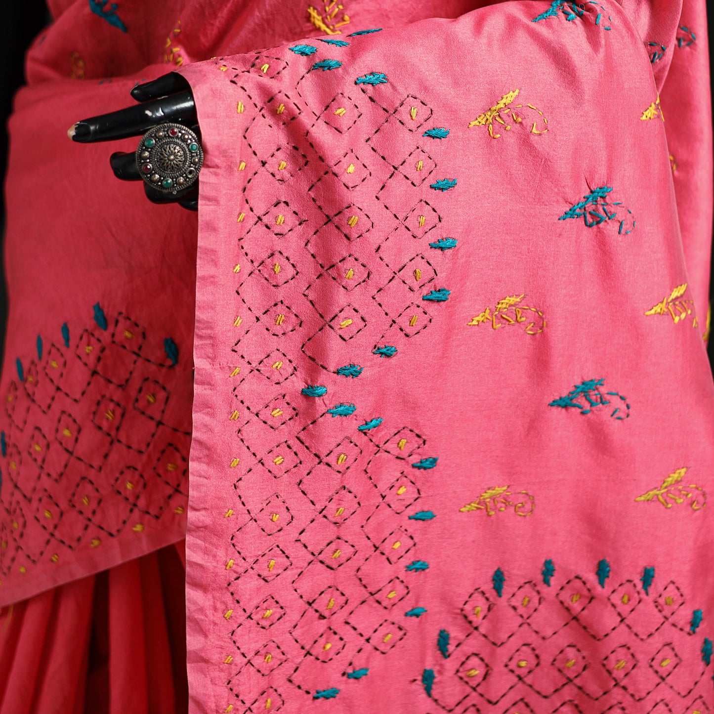 Hand Embroidered Silk Saree 35