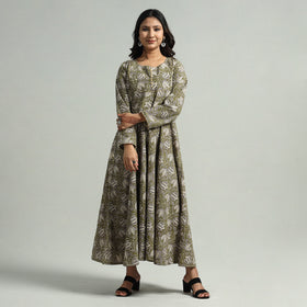 Buy Kalamkari Printed Cotton A-Line Dress Online at iTokri.com