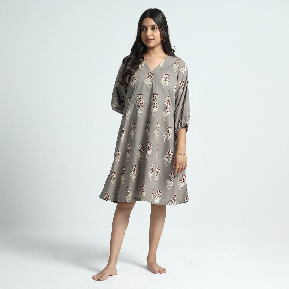 block printed cotton dress