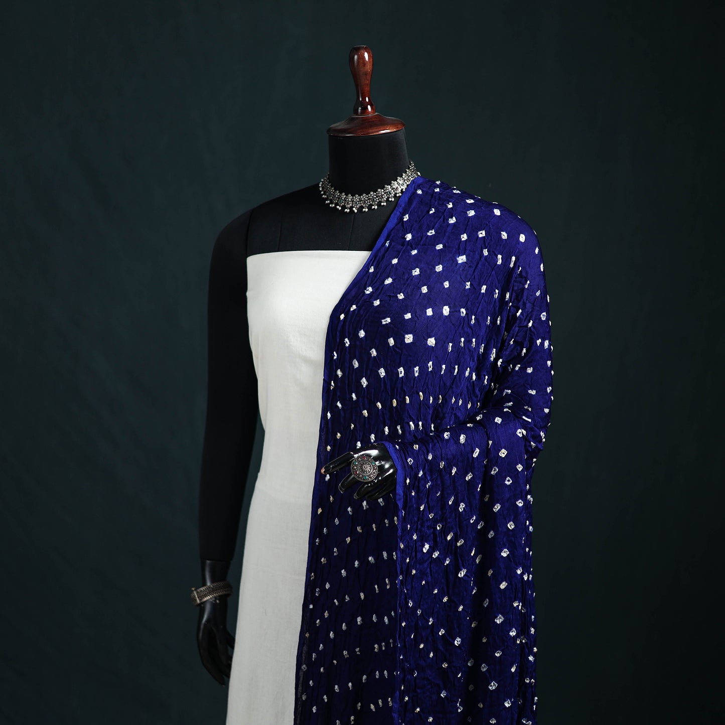 Kutch Lagdi Patta Border Modal Silk Bandhani Dupatta 10