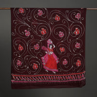 Maroon - Cotton Hand Batik Print Dupatta 48