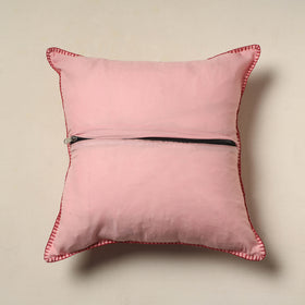 Pink Jacquard Cotton Hand Embroidery Cushion Cover (16 x 16 in) 10