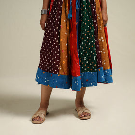 Multicolor - Bandhani Tie-Dye Patchwork Cotton Short Skirt 59