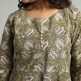 Buy Kalamkari Printed Cotton A-Line Dress Online at iTokri.com