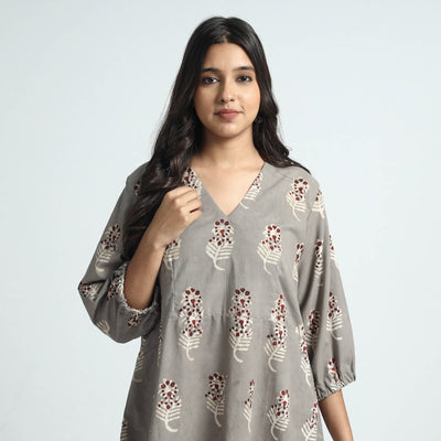 block printed cotton dress