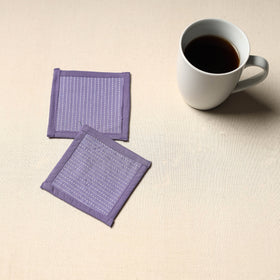 Purple Handmade Cotton Coasters (Set of 2)