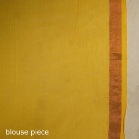 Yellow - handloom cotton zari buti phulia jamdani saree 06