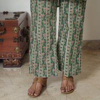 Green - Sanganeri Block Printed Cotton Kali Kurta with Palazzo Set 03