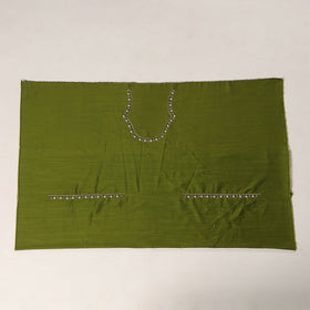 Green - zardozi hand embroidery slub silk plain blouse
