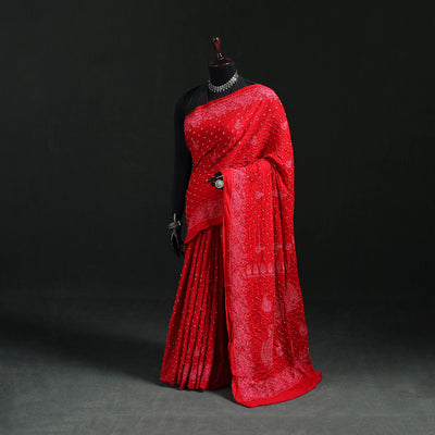 Kutch Bandhani Tie-Dye Cotton Saree 04