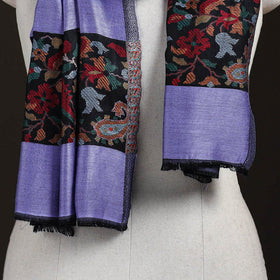 Plain Modal Silk Stole with Woven Border for Women 06