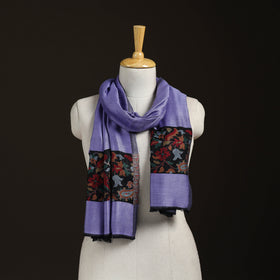 Plain Modal Silk Stole with Woven Border for Women 06