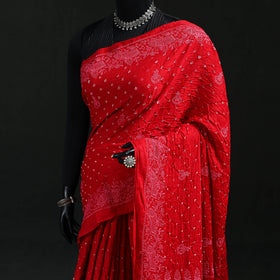Kutch Bandhani Tie-Dye Cotton Saree 04