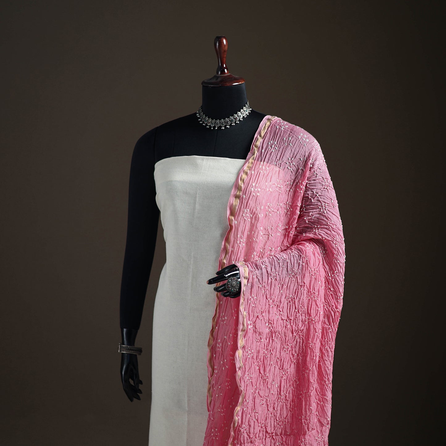 Kutch Bandhani Dupatta in Chanderi Silk 05