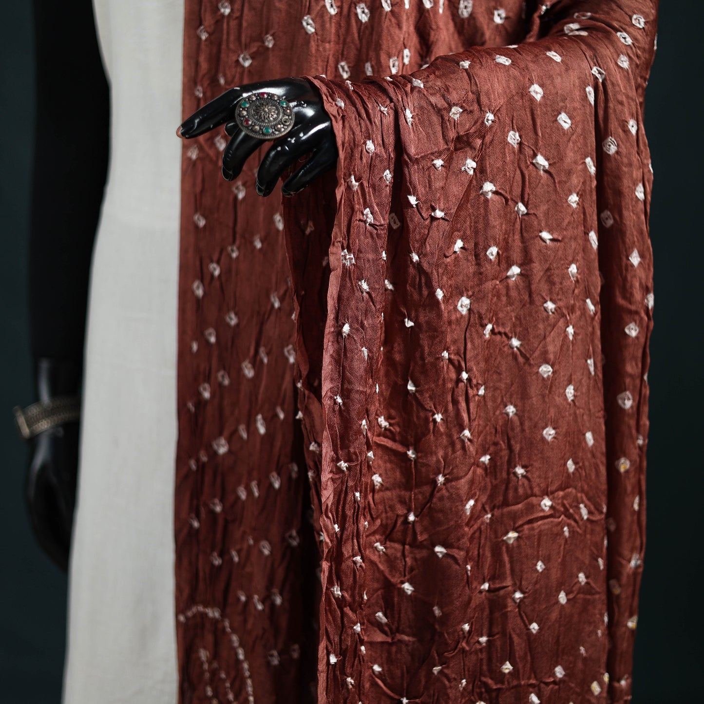 Kutch Lagdi Patta Border Modal Silk Bandhani Dupatta 11