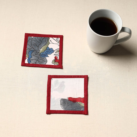 Beige Handmade Cotton Coasters (Set of 2)