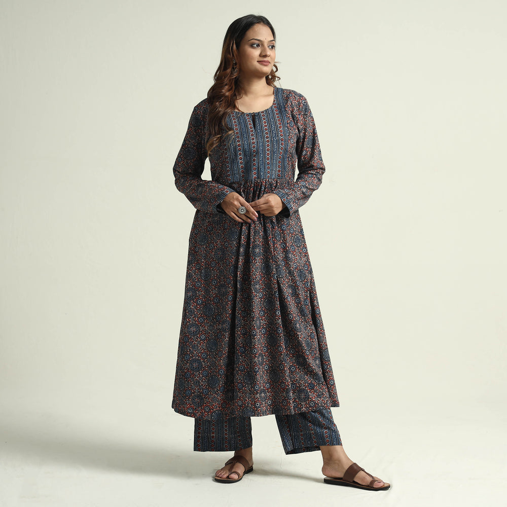 ajrakh kurta with palazzo set 