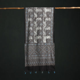 Pure Mul Cotton Ajrakh Hand Block Print Natural Dyed Stole 13