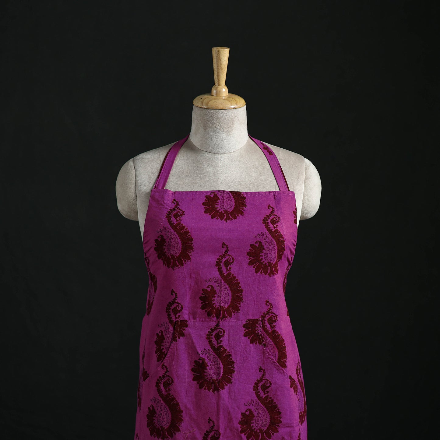 Bagh Hand Block Print Cotton Apron with Pocket 09