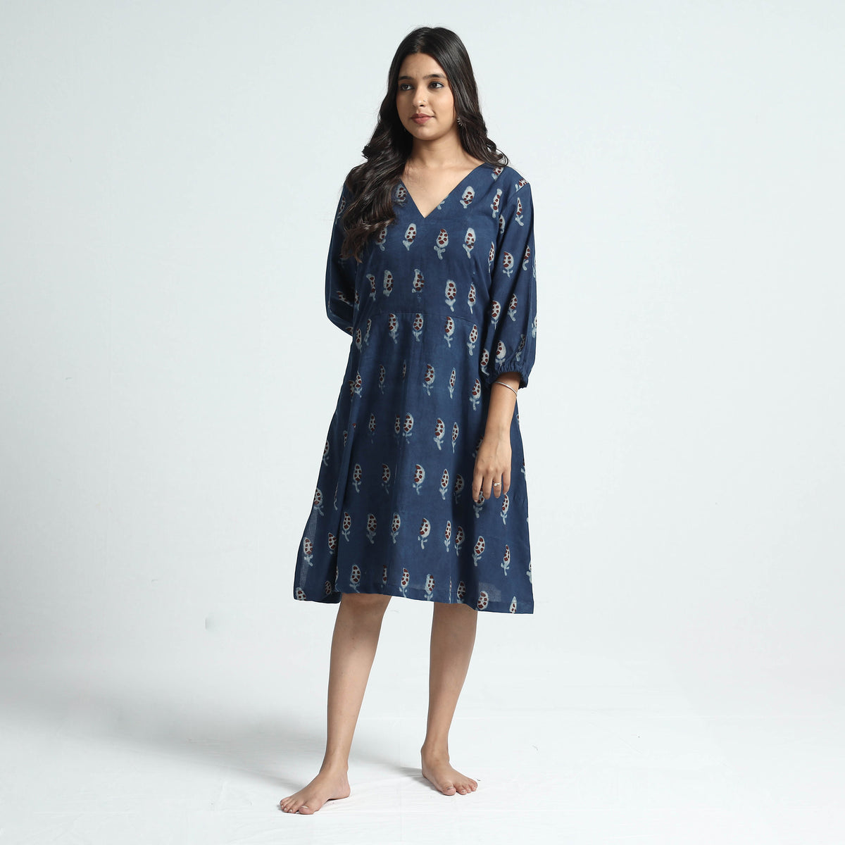 block printed cotton dress