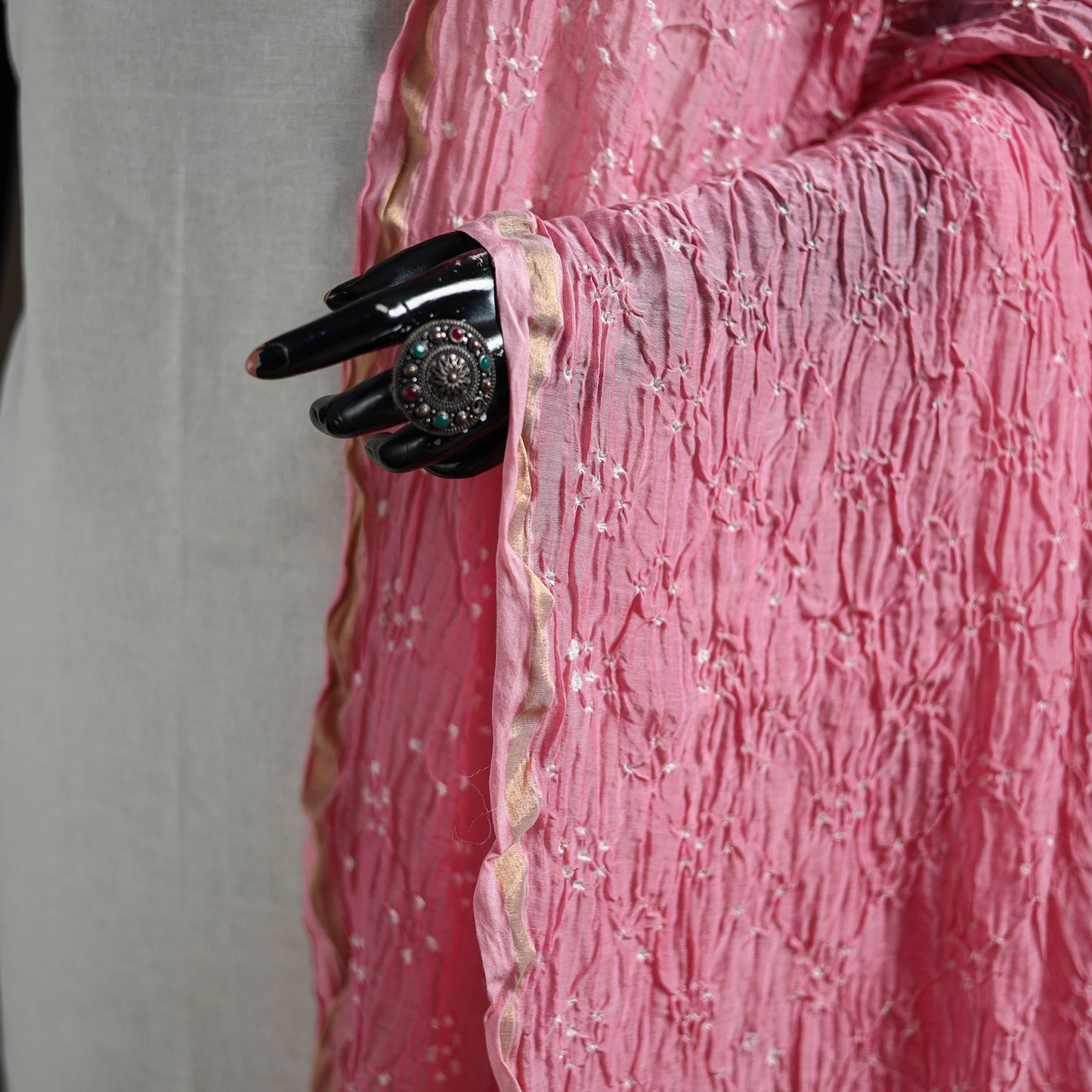 Kutch Bandhani Dupatta in Chanderi Silk 05