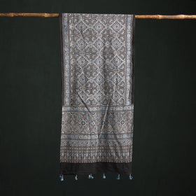 Pure Mul Cotton Ajrakh Hand Block Print Natural Dyed Stole 12