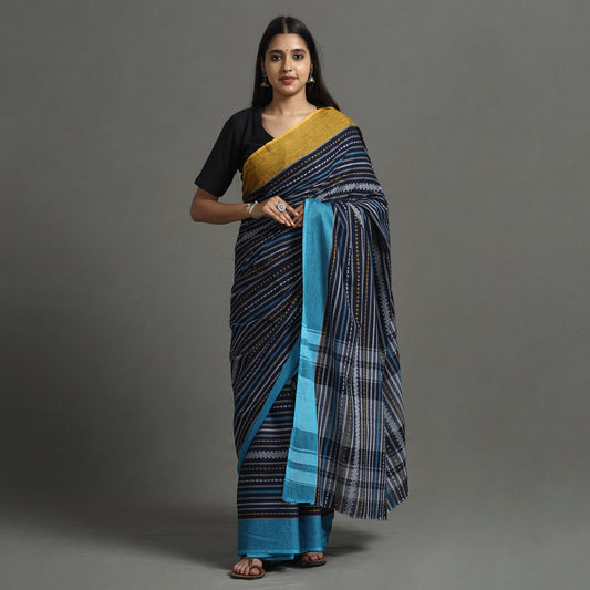 Blue - Begampuri Handloom Cotton Saree
