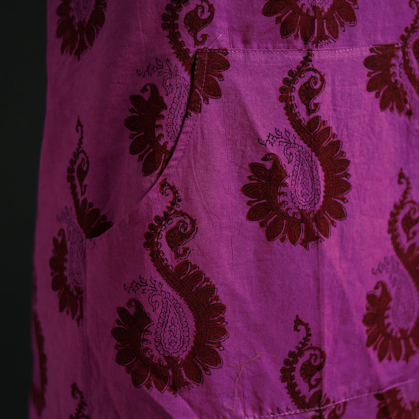 Bagh Hand Block Print Cotton Apron with Pocket 09