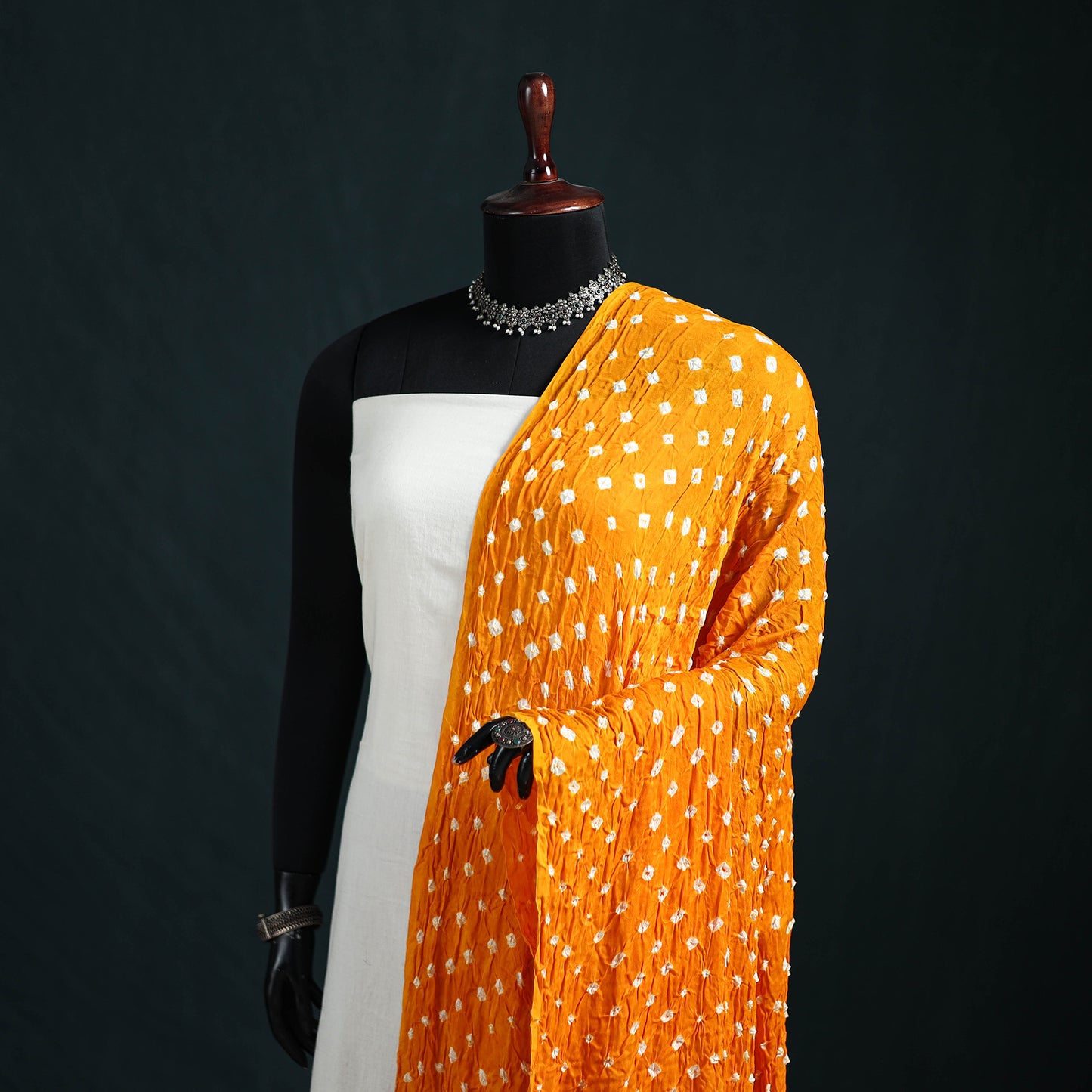 Kutch Lagdi Patta Border Modal Silk Bandhani Dupatta 12