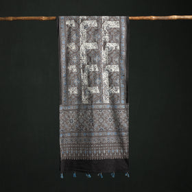 Pure Cotton Ajrakh Hand Block Print Natural Dyed Stole 09