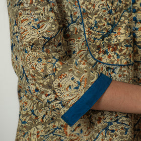 Buy Hand Block Print Cotton A-Line Kalamkari Kurta For Women