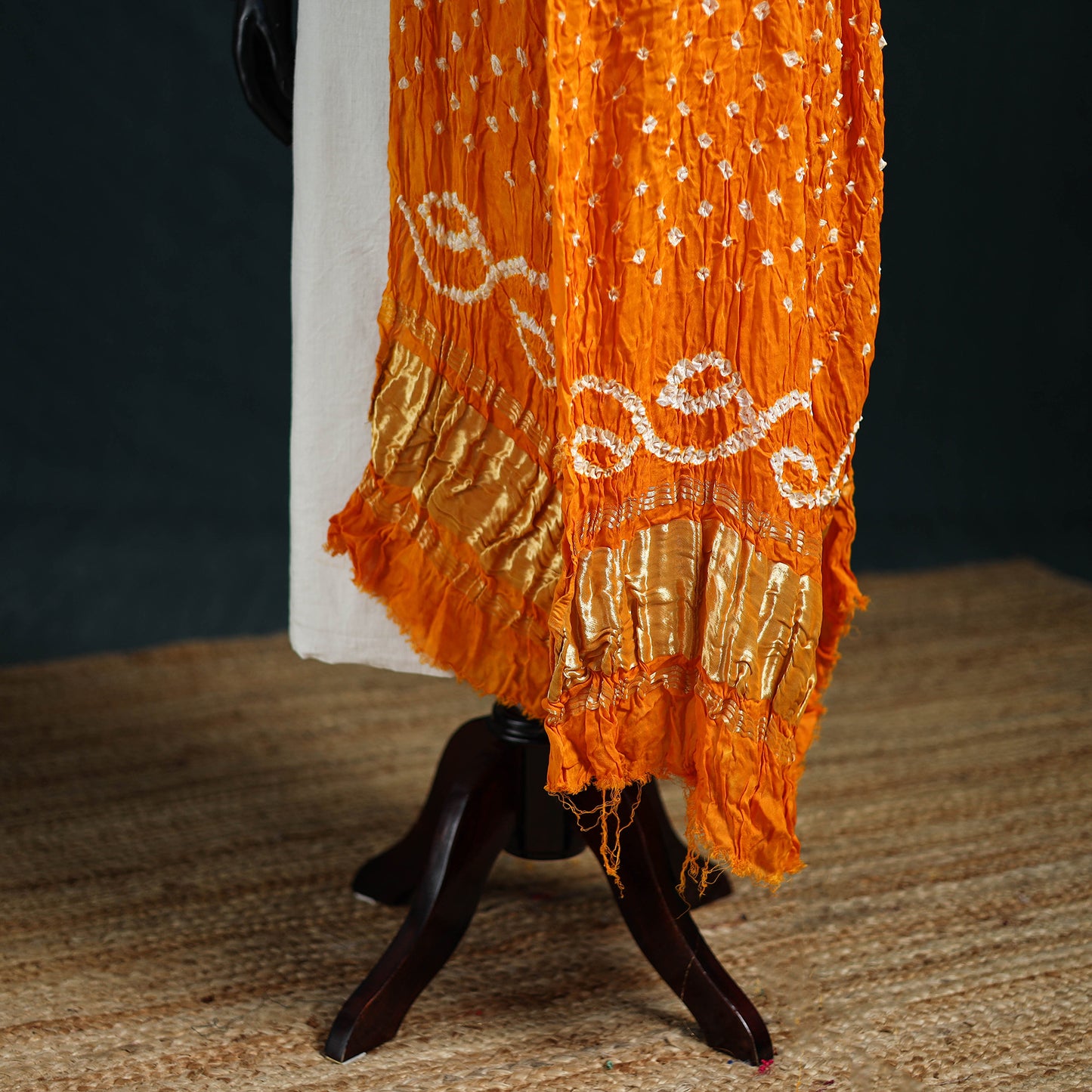 Kutch Lagdi Patta Border Modal Silk Bandhani Dupatta 12