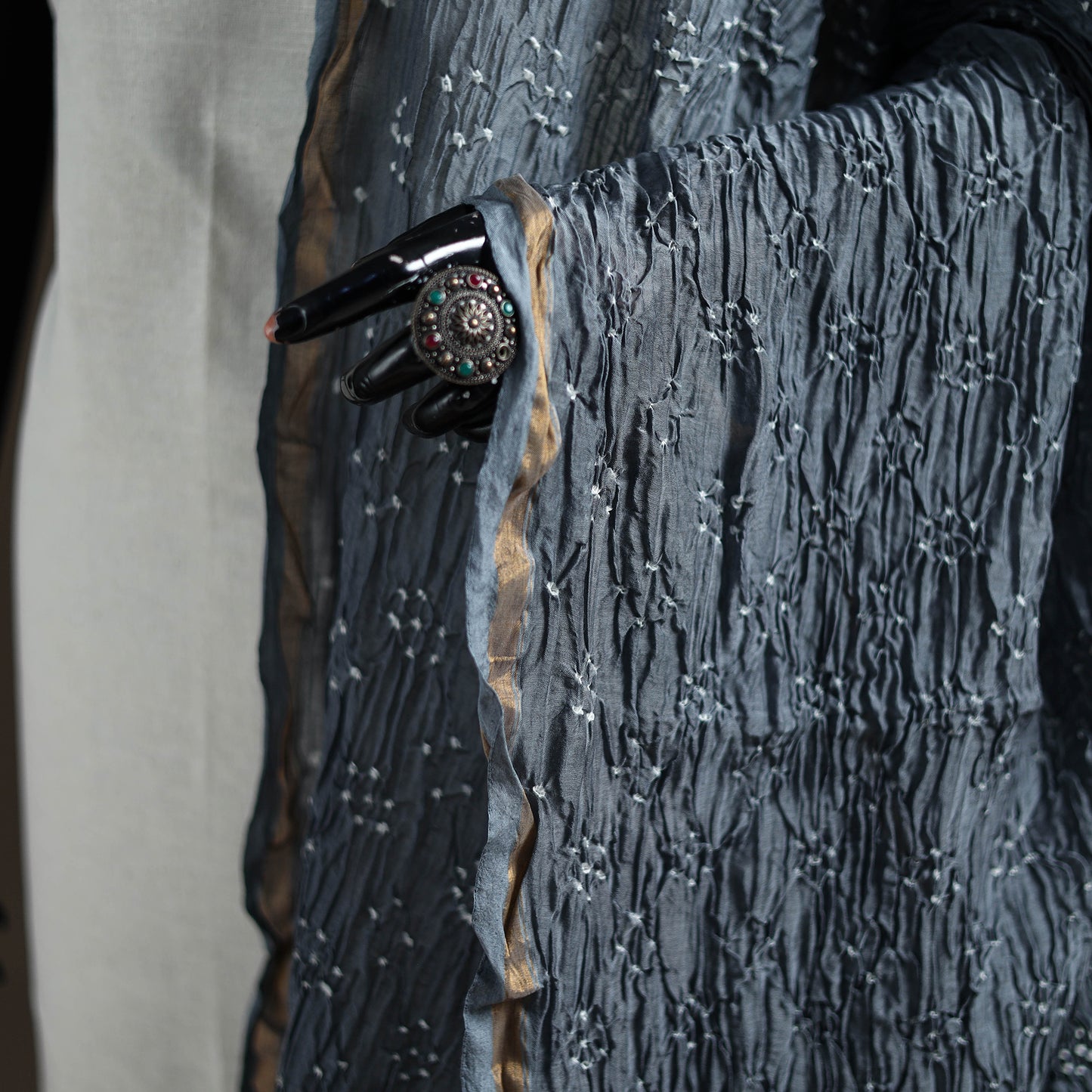 Kutch Bandhani Dupatta in Chanderi Silk 06