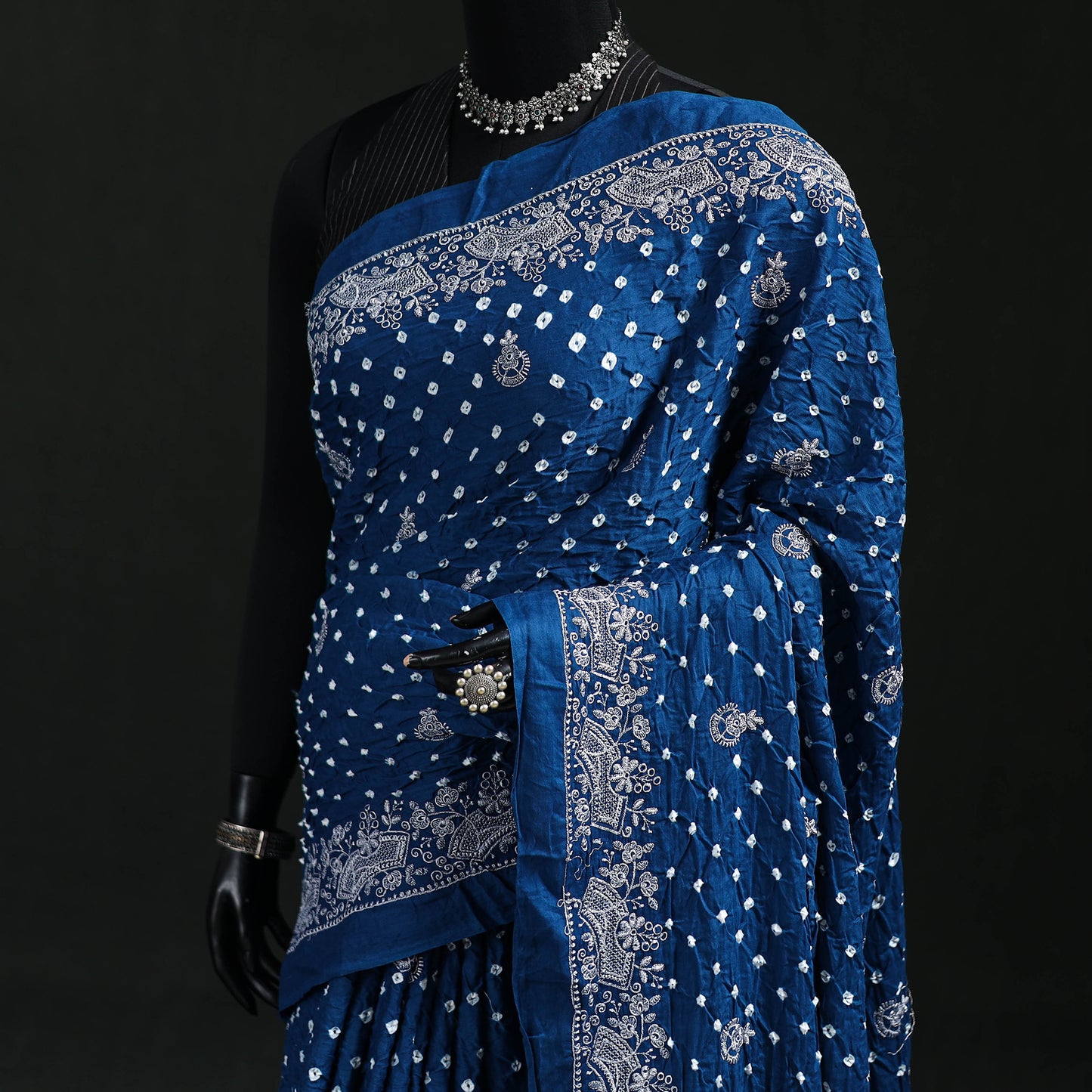 Kutch Bandhani Tie-Dye Cotton Saree 05