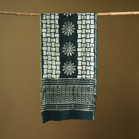 Green - Pipad Hand Block Print Natural Dyed Chanderi Silk Handloom Stole 61